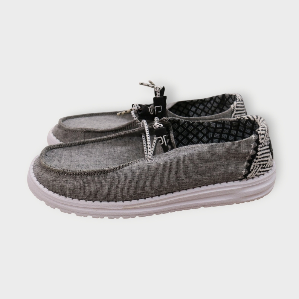 NWT! Hey Dude Wendy Chambray Woven Onyx Size US 9 New With Box